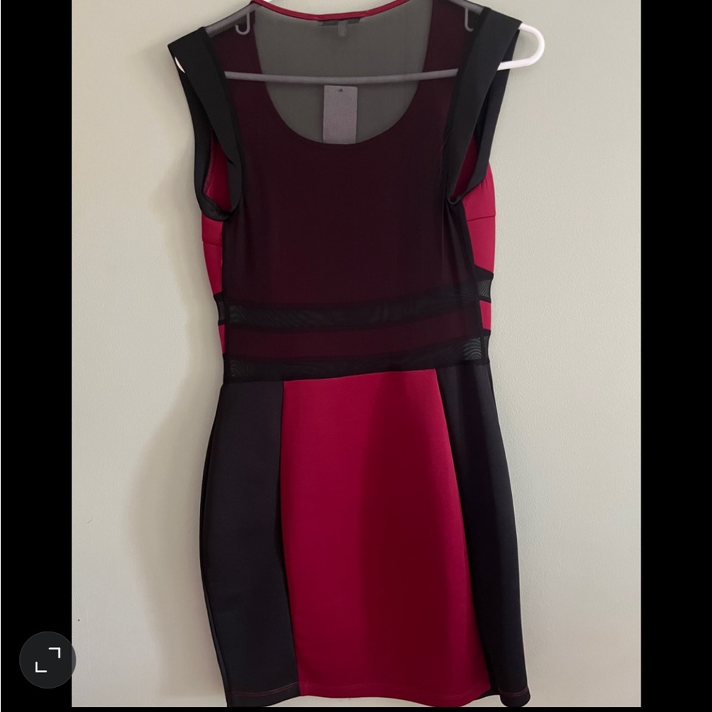 Black & red fitted cocktail dress